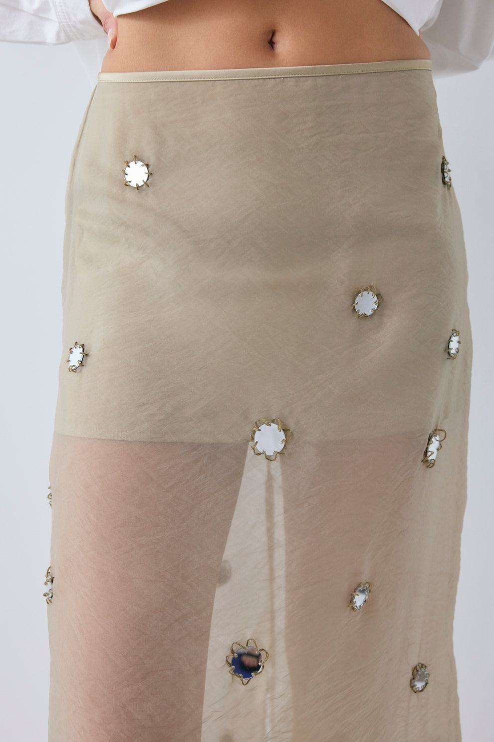 Lucent Midi Skirt Taupe