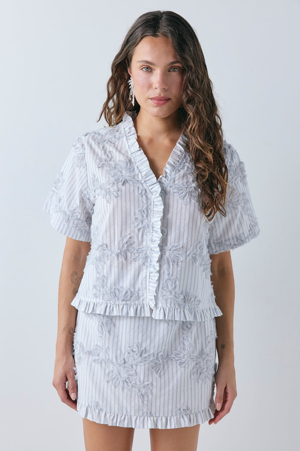 Piper Sheer Top Blue Stripe - size:Stephanie:AU 6 / US 2