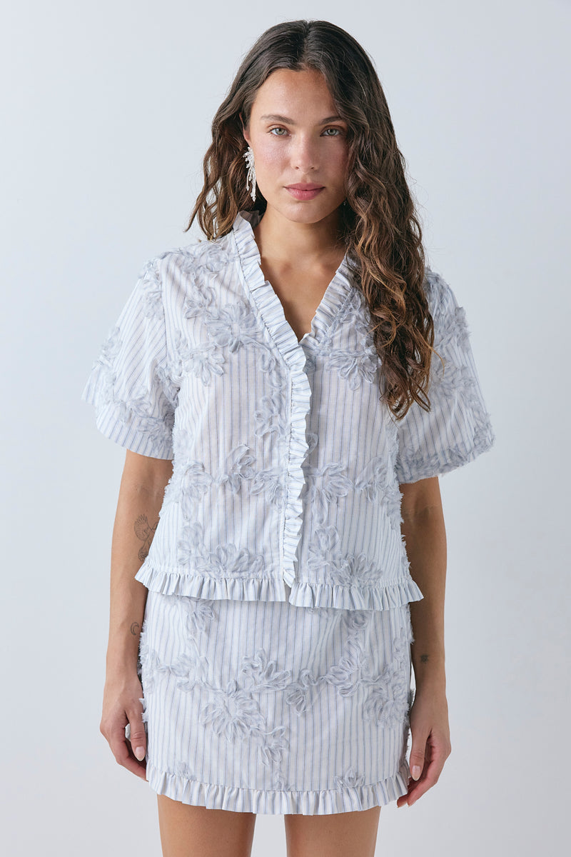 Piper Sheer Top Blue Stripe - size:Stephanie:AU 6 / US 2