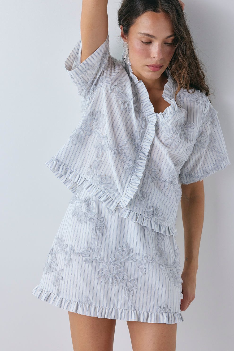 Piper Sheer Top Blue Stripe 