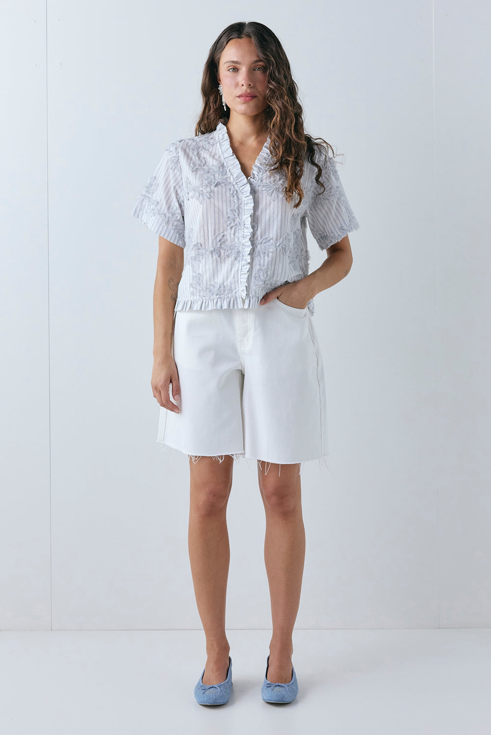 Piper Sheer Top Blue Stripe 