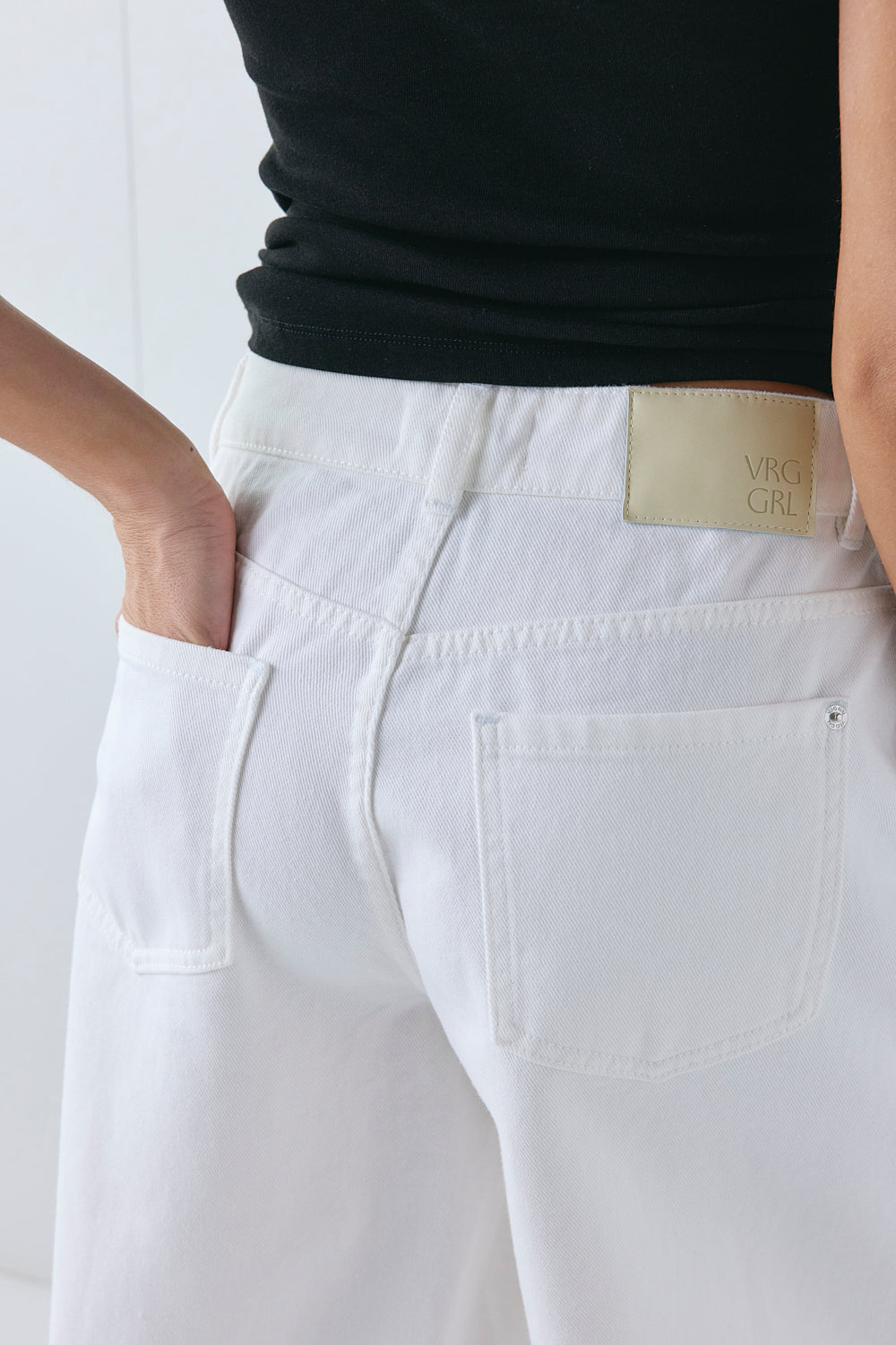 Andie High Rise Denim Shorts White 