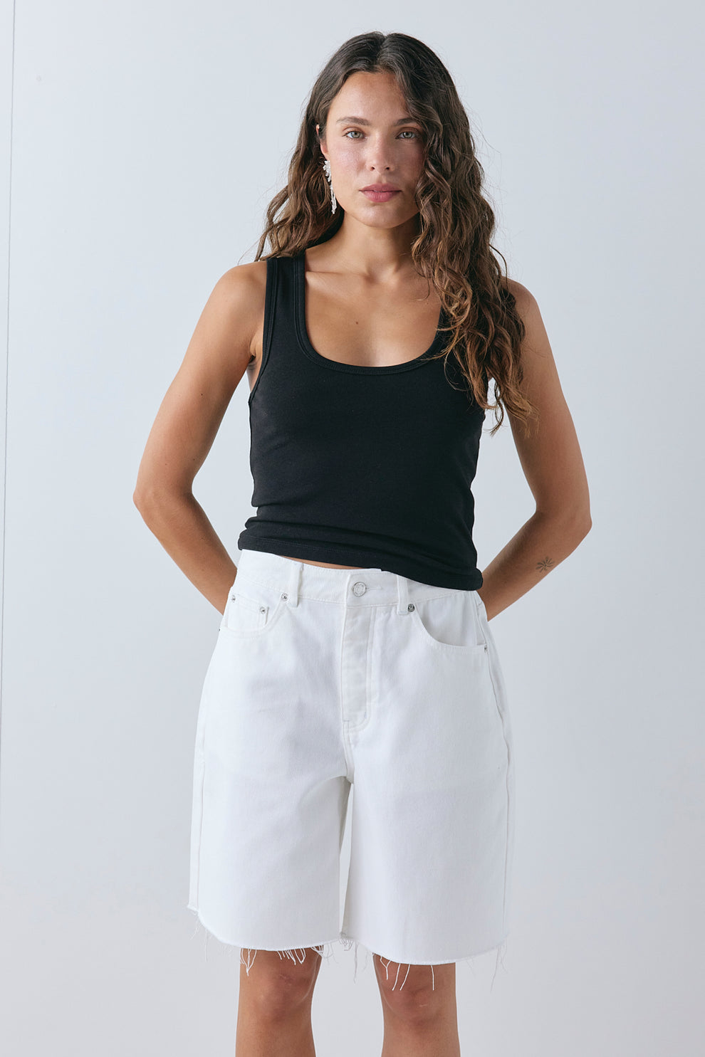 Andie High Rise Denim Shorts White - size:Stephanie:AU 6 / US 2