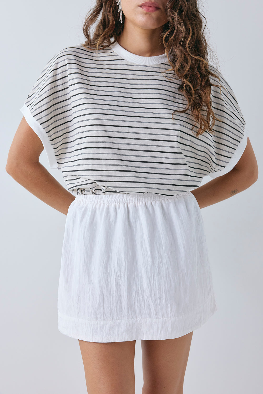 Olsen Mini Skirt Crinkle White 