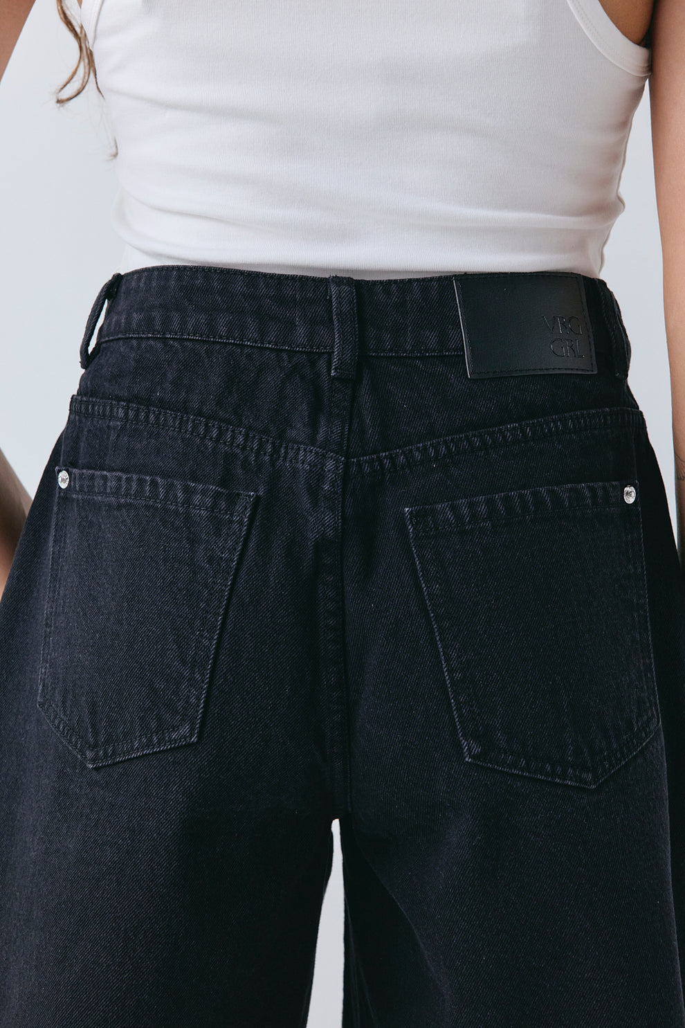 Andie High Rise Denim Shorts Black