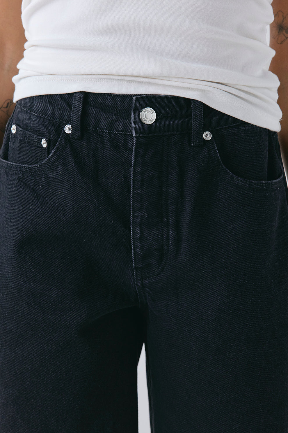 Andie High Rise Denim Shorts Black