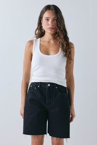 Andie High Rise Denim Shorts Black