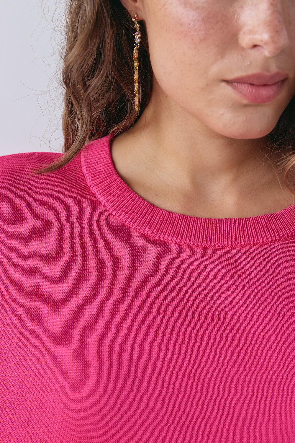 Willow Knit Tee Fuchsia 