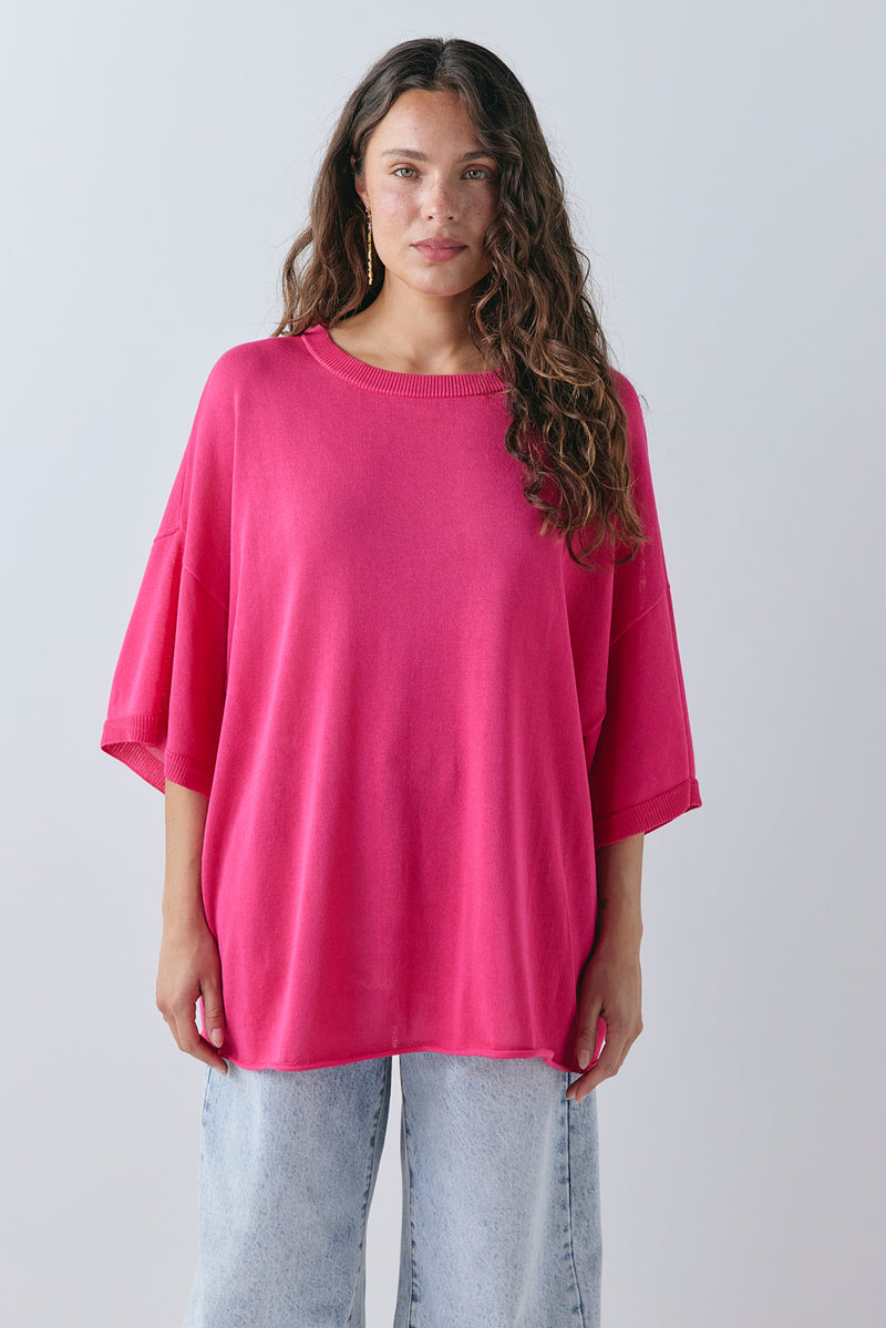 Willow Knit Tee Fuchsia - size:Stephanie:AU 6 / US 2