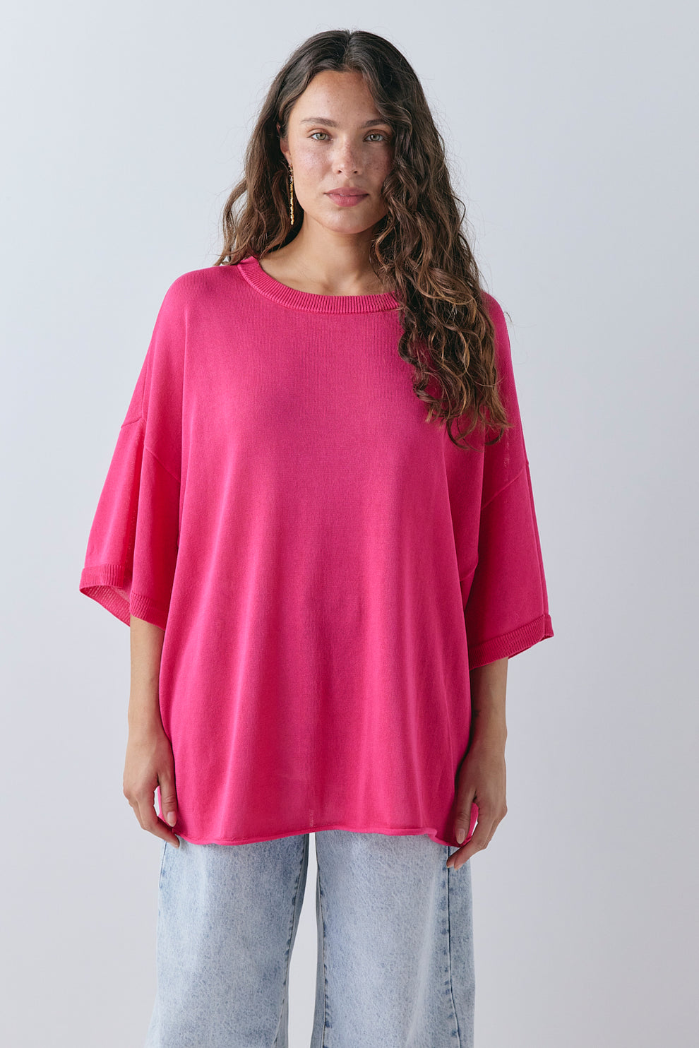 Willow Knit Tee Fuchsia - size:Stephanie:AU 6 / US 2