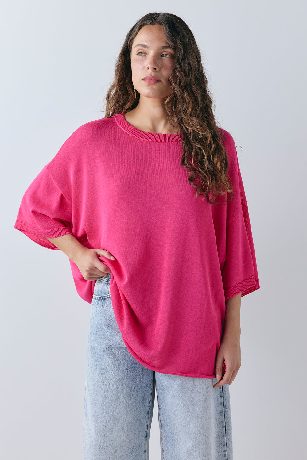 Willow Knit Tee Fuchsia 