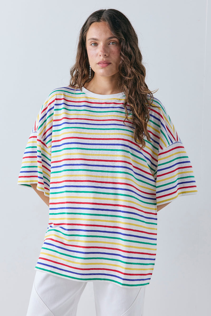 Willow Tee Multi Stripe - size:Stephanie:AU 6 / US 2