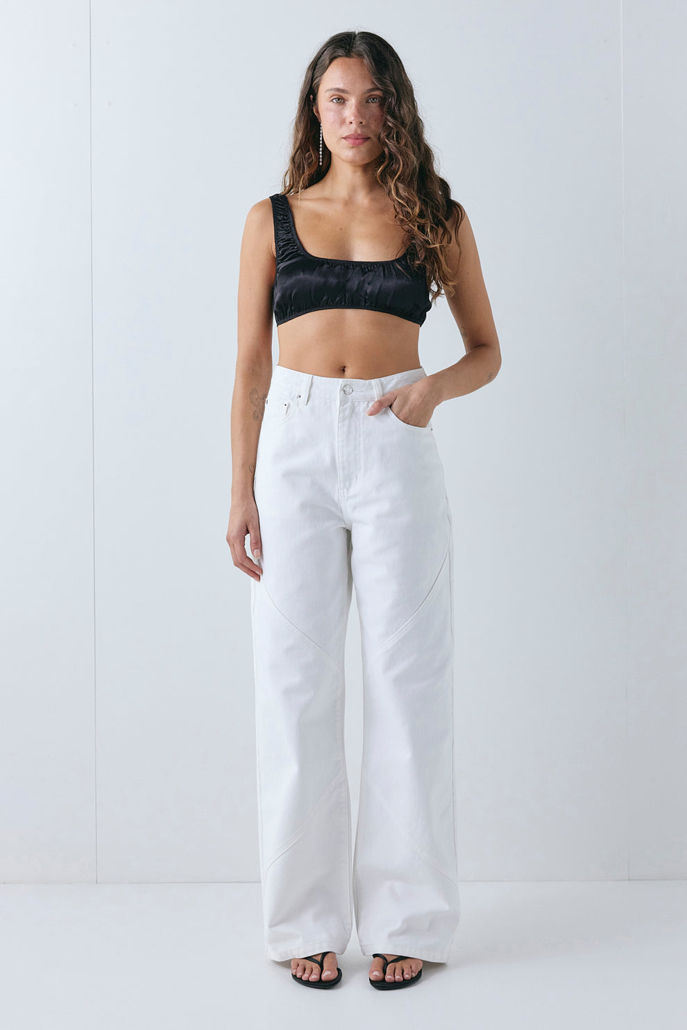 Sloane Satin Bralette Black 
