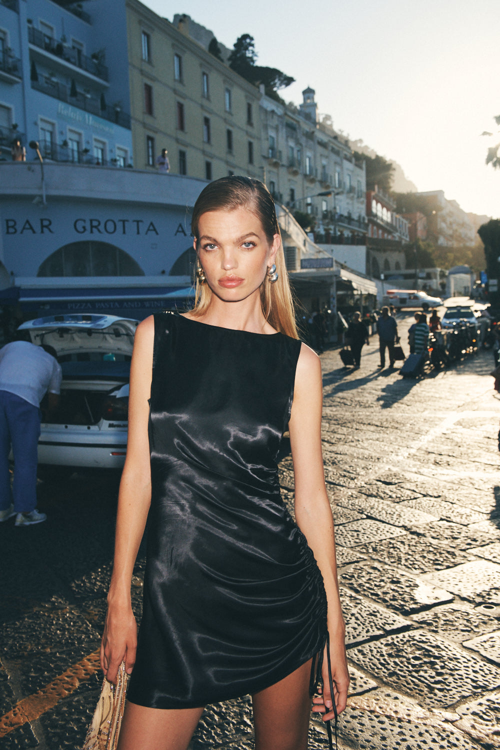 Dance Satin Mini Dress Black - size:Daphne:AU 6 / US 2