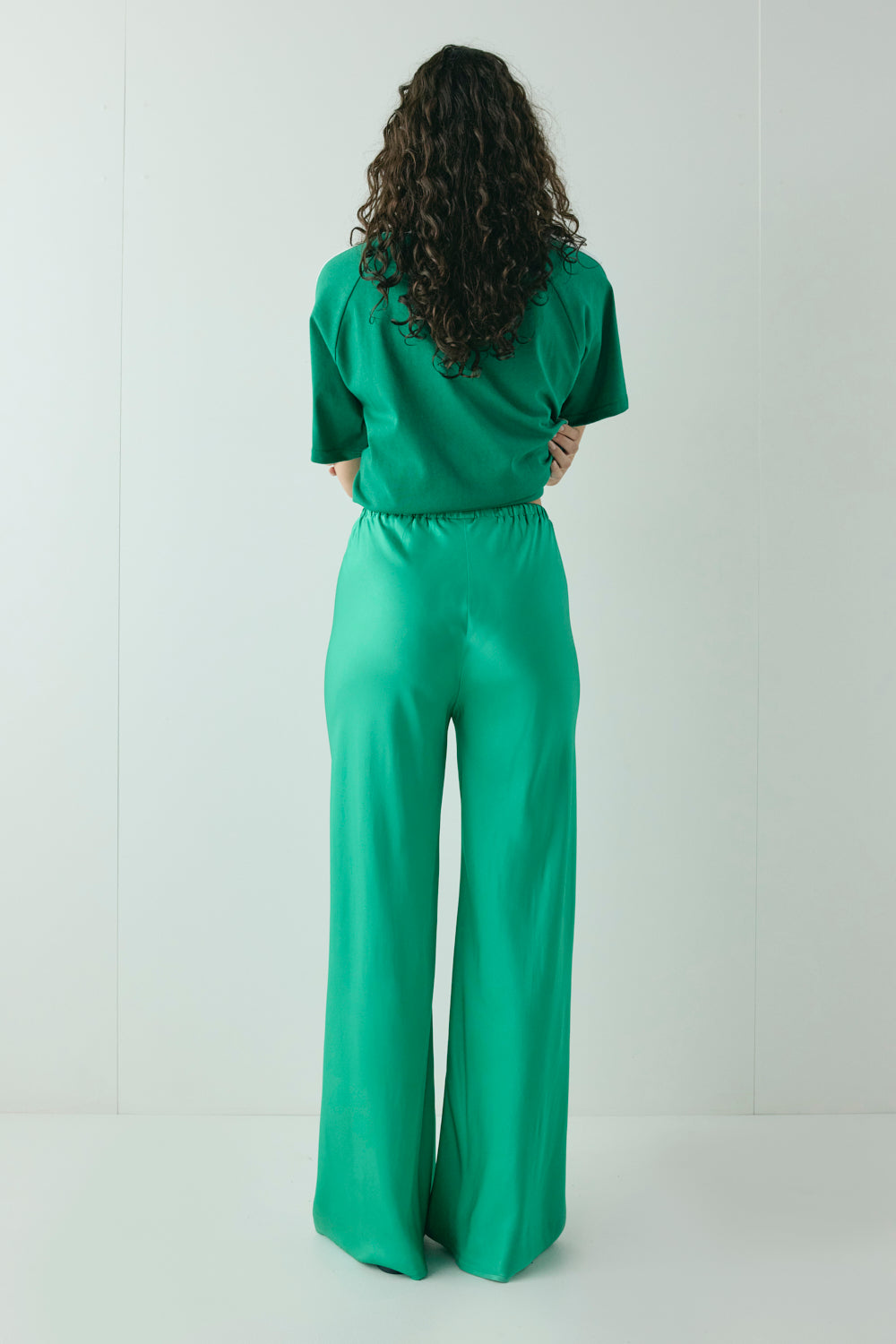 Rae Satin Pants Kelly Green