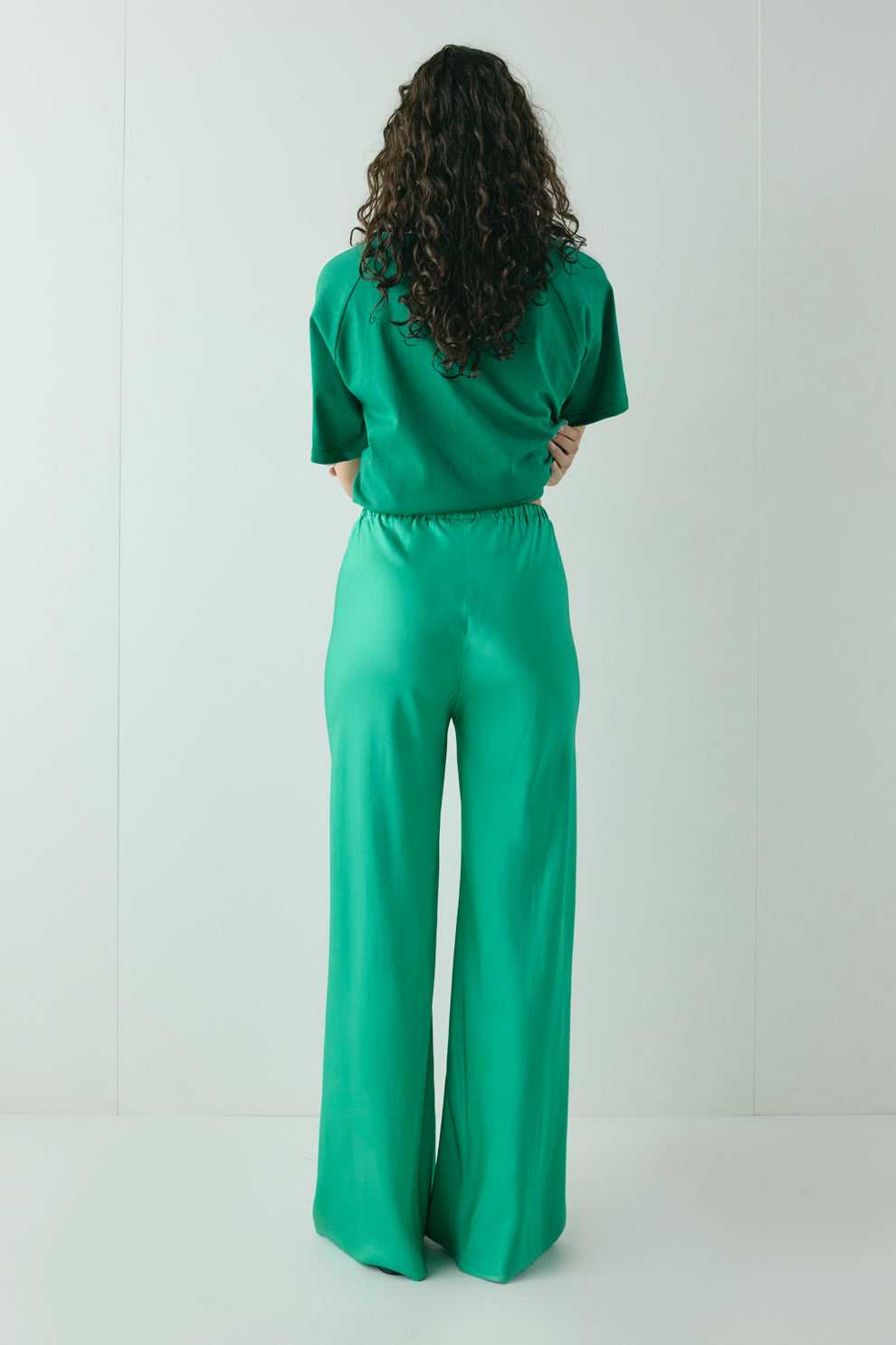 Rae Satin Pants Kelly Green