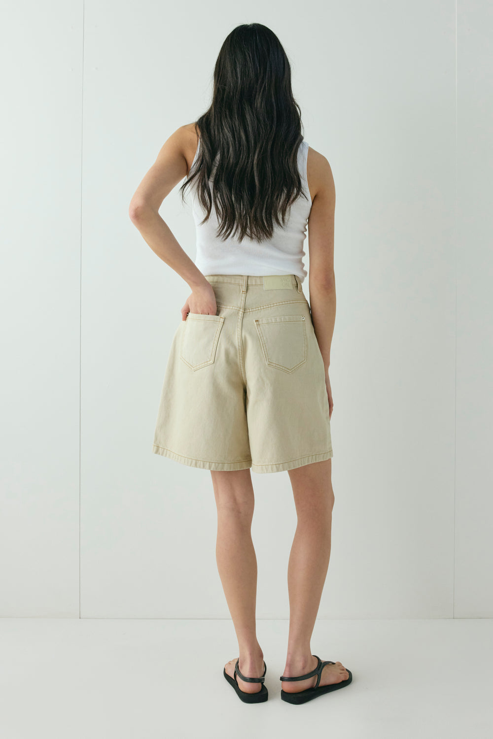 Willa Denim Shorts Taupe