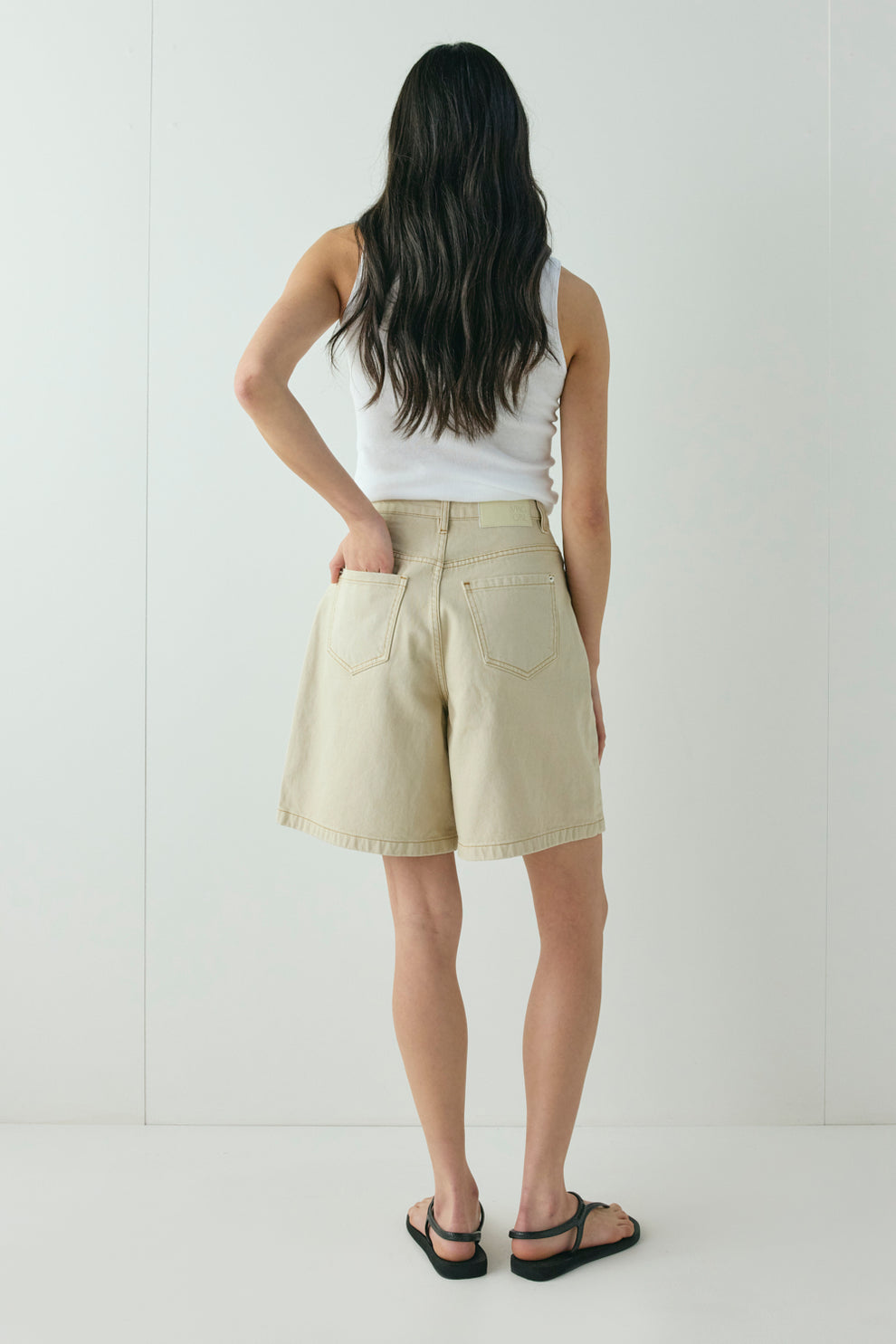 Willa Denim Shorts Taupe