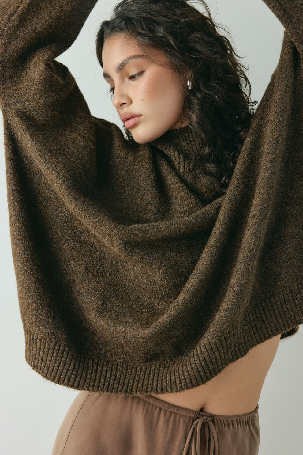 Yumi Knit Jumper Coffee - size:Kiara:S