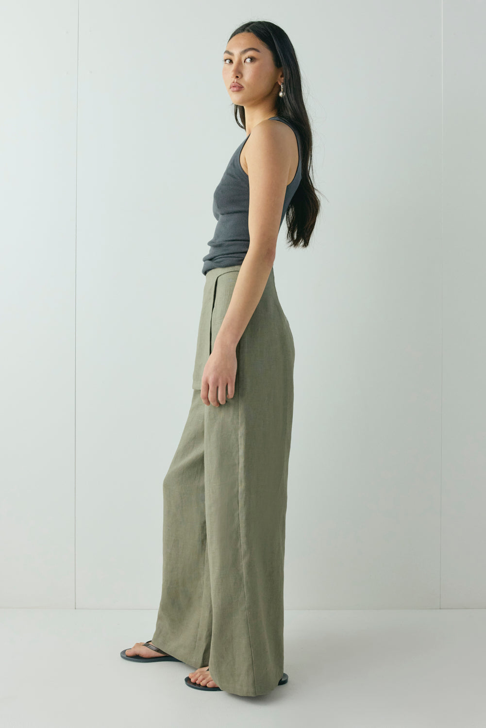 Musa Linen Pants Khaki