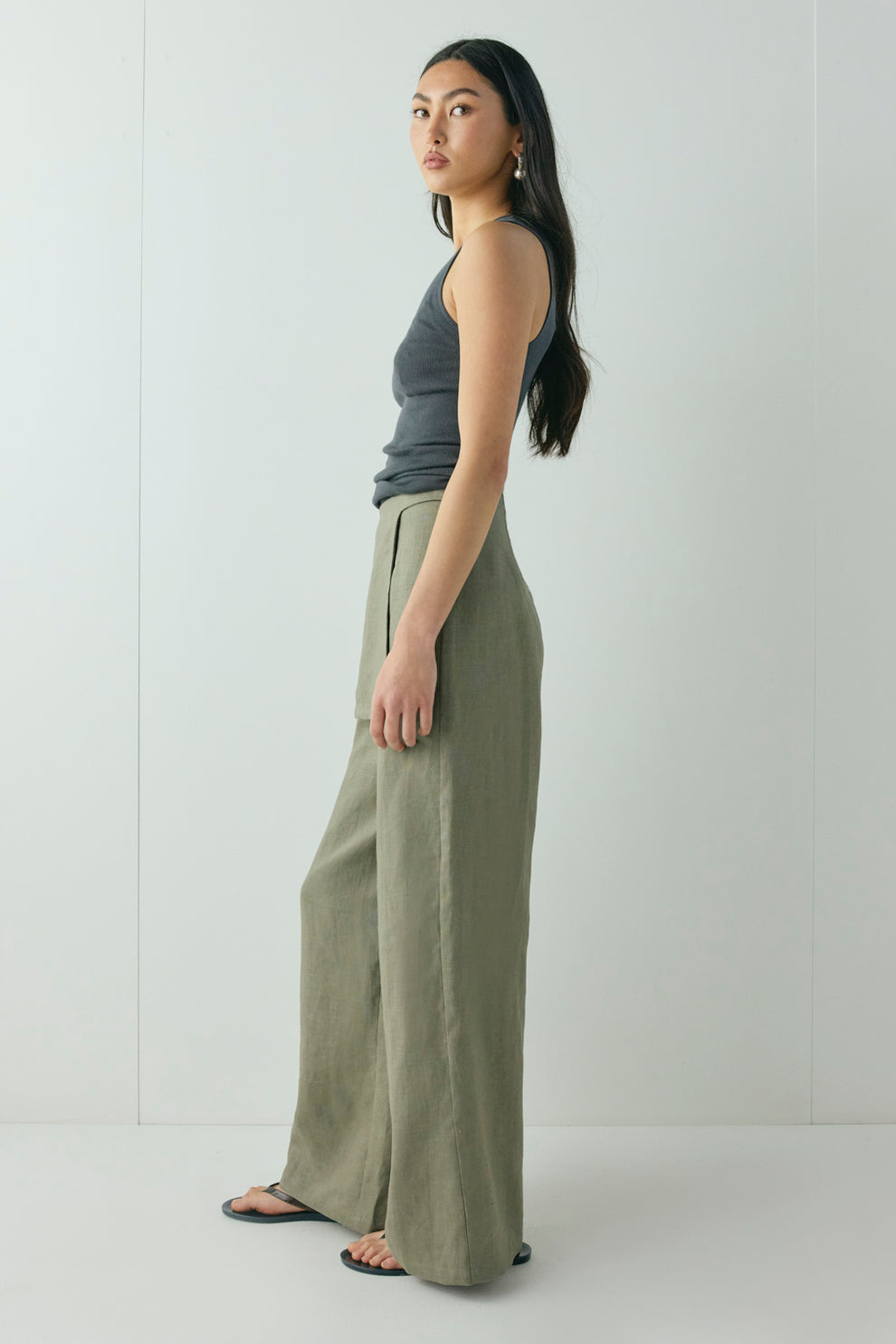 Musa Linen Pants Khaki