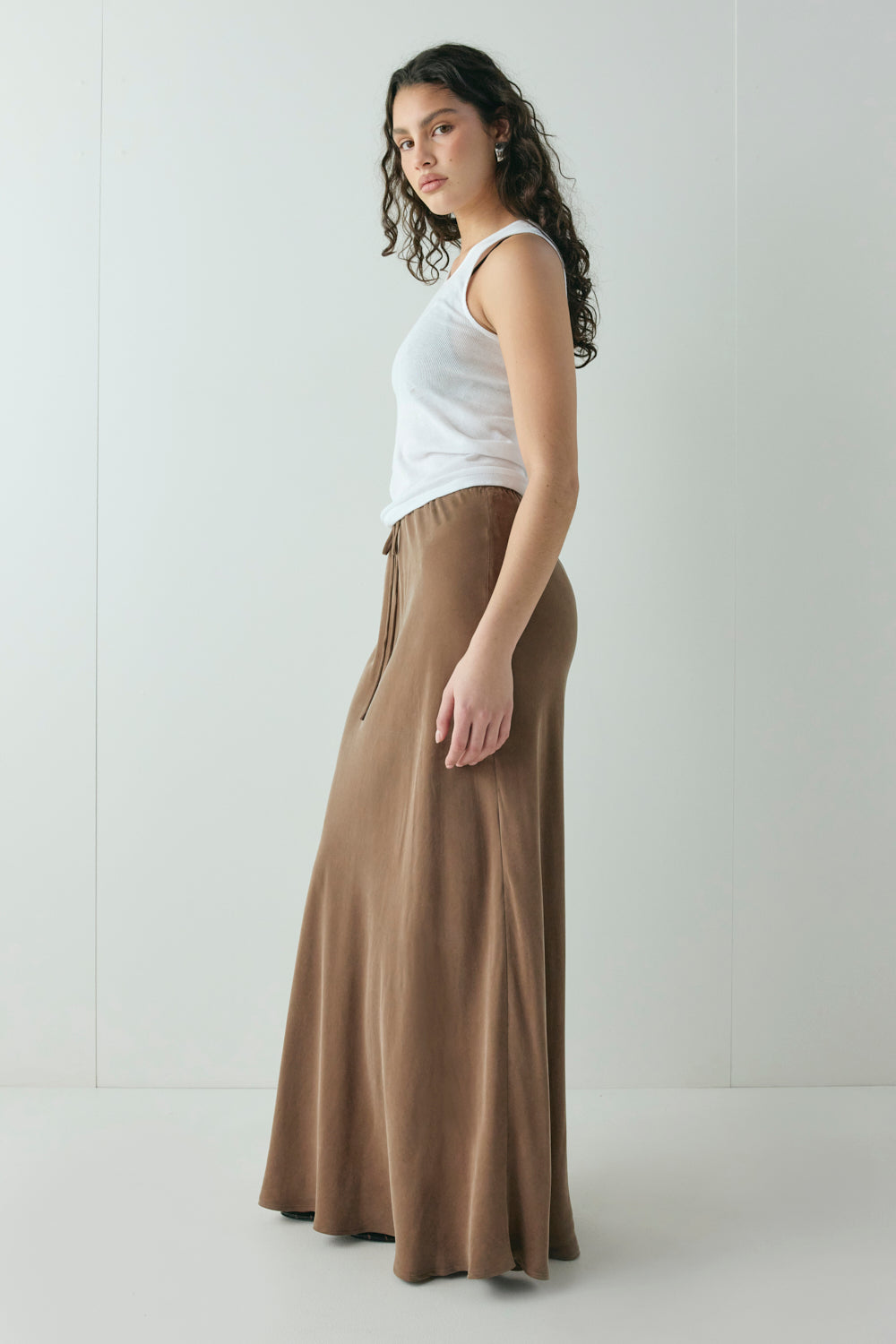 Elodie Maxi Skirt Brown