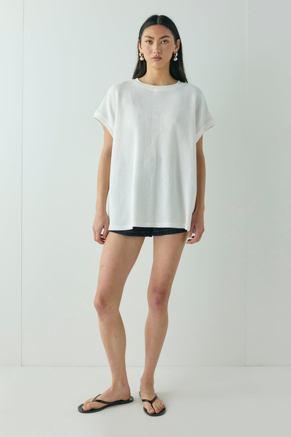 Lori Waffle Tank White