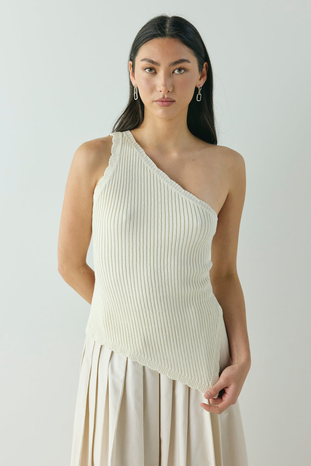 Joni Knit Top Cream - size:Nami:S