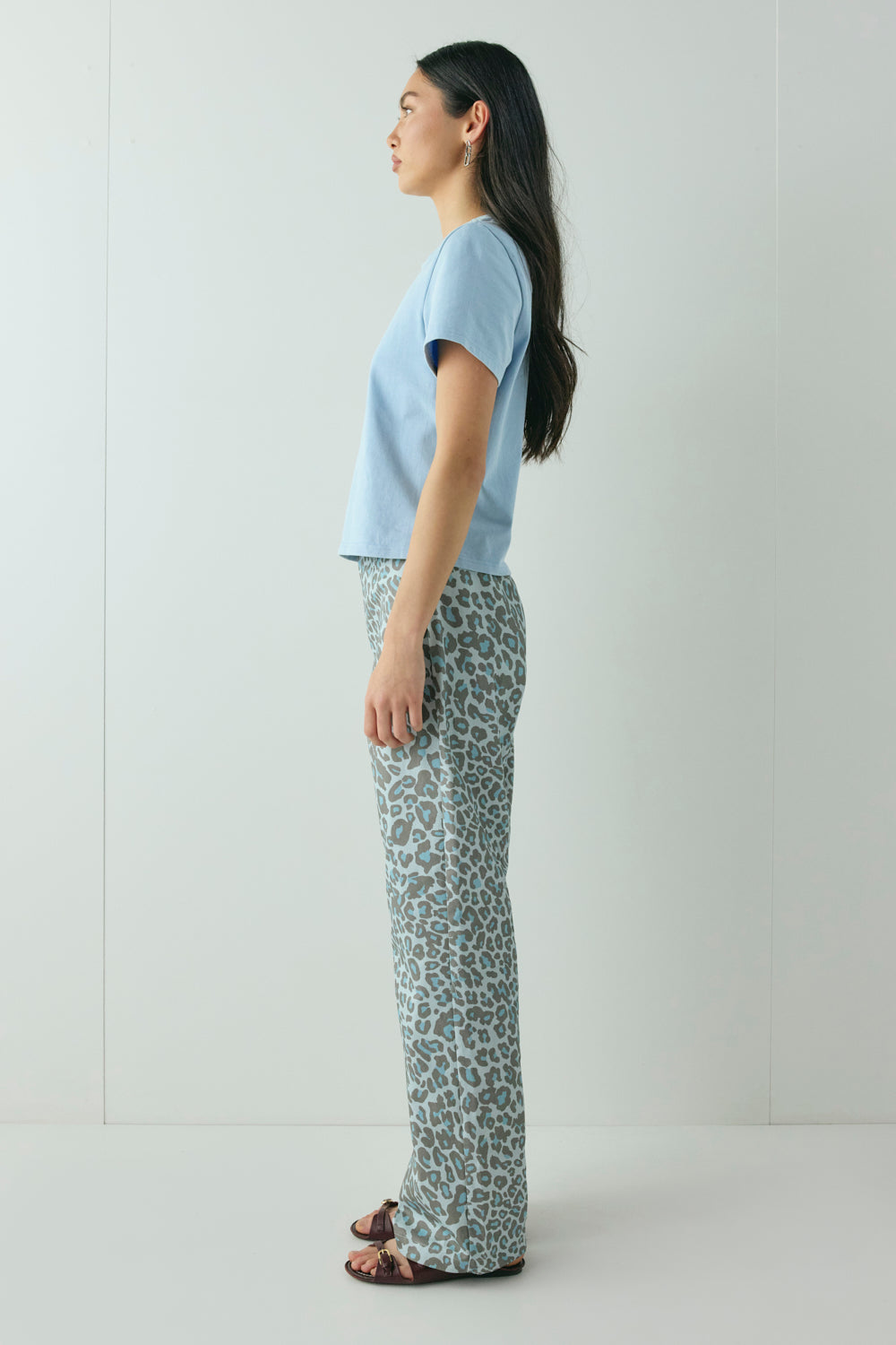 Rue Pants Blue Leopard