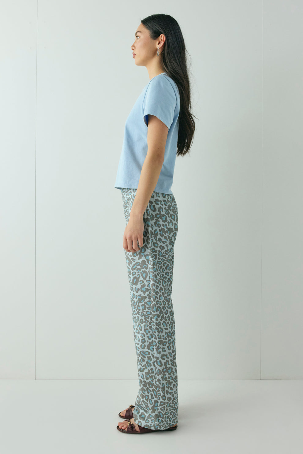 Rue Pants Blue Leopard