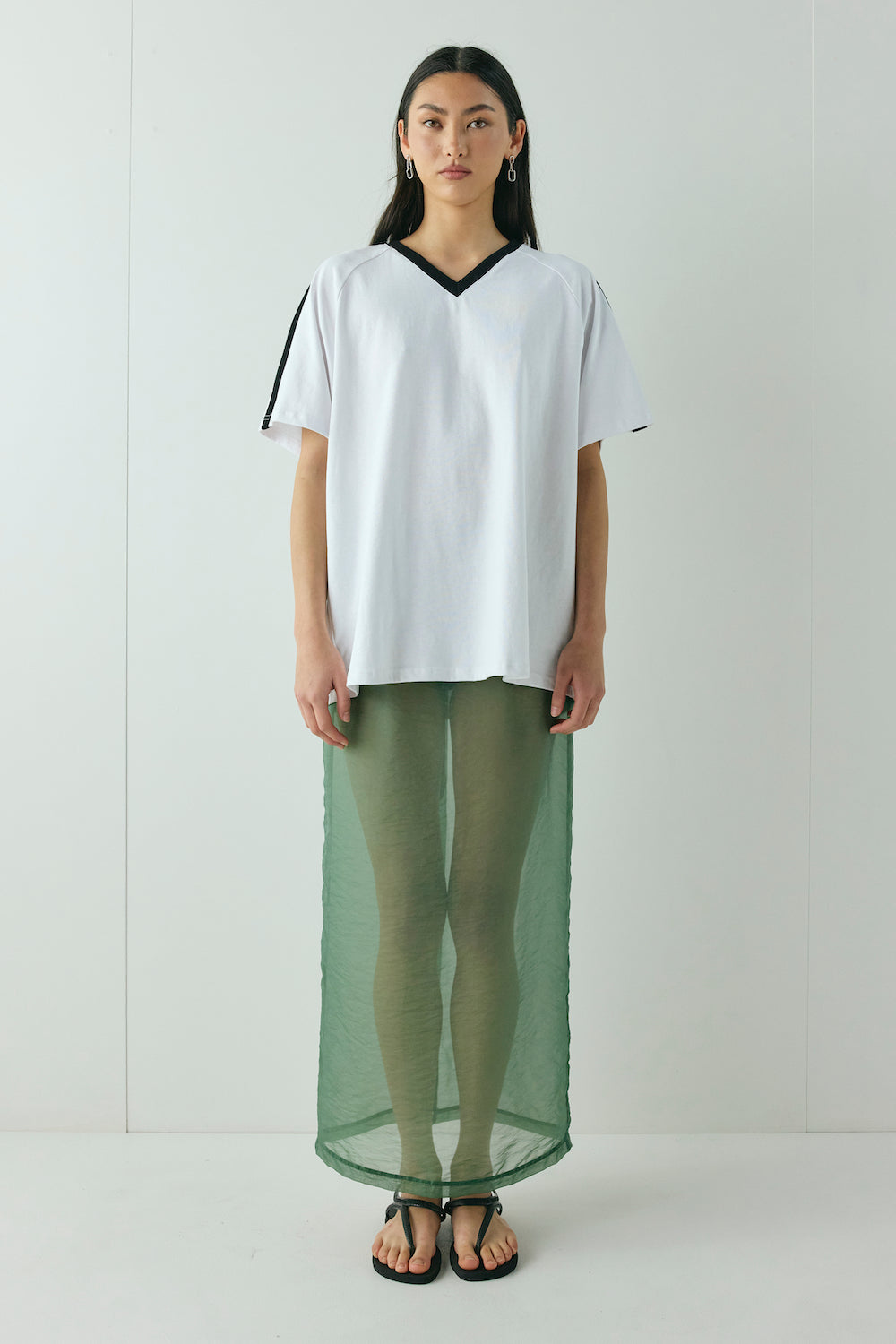 Devyn Sheer Midi Skirt Olive