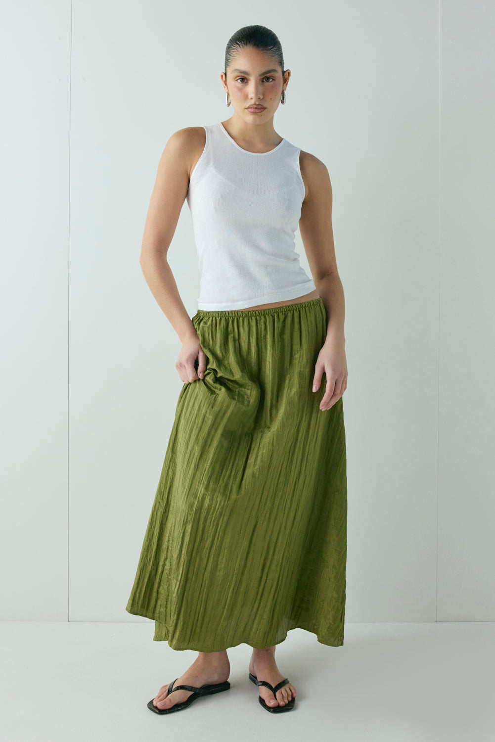 Solara Midi Skirt Olive