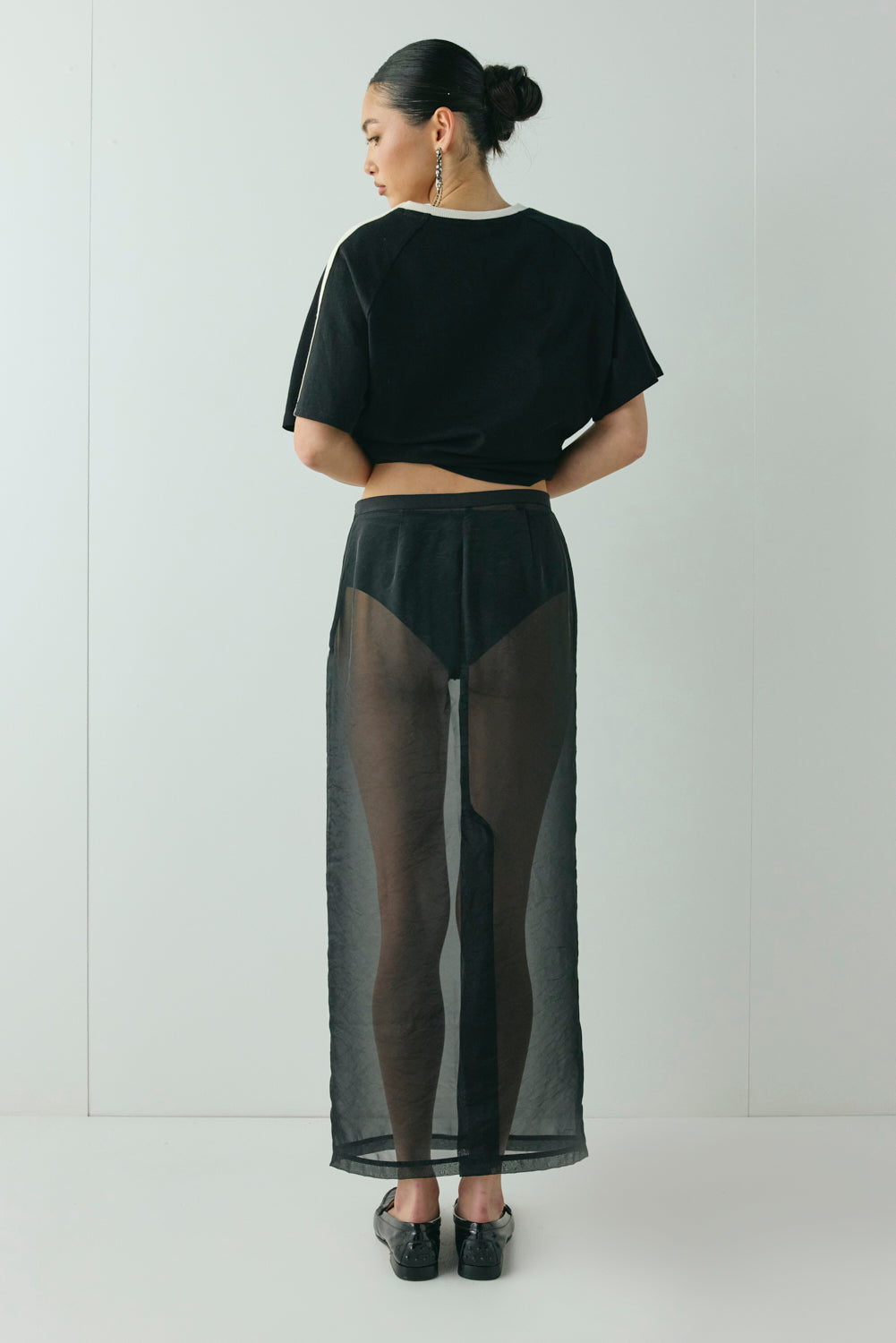 Devyn Sheer Midi Skirt Black