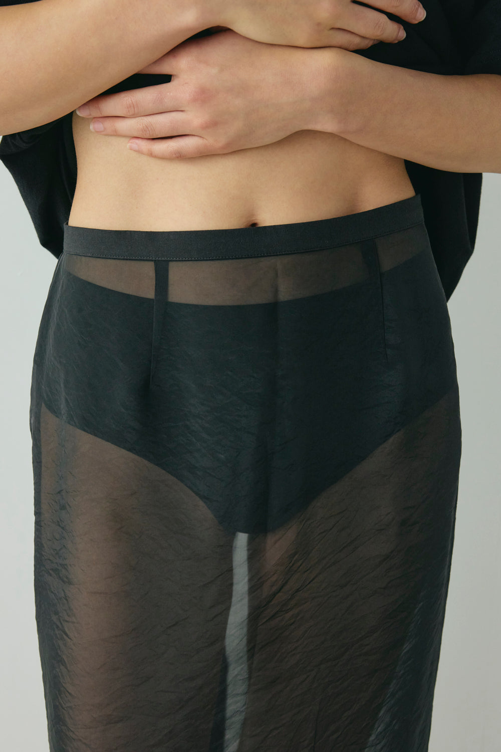 Devyn Sheer Midi Skirt Black