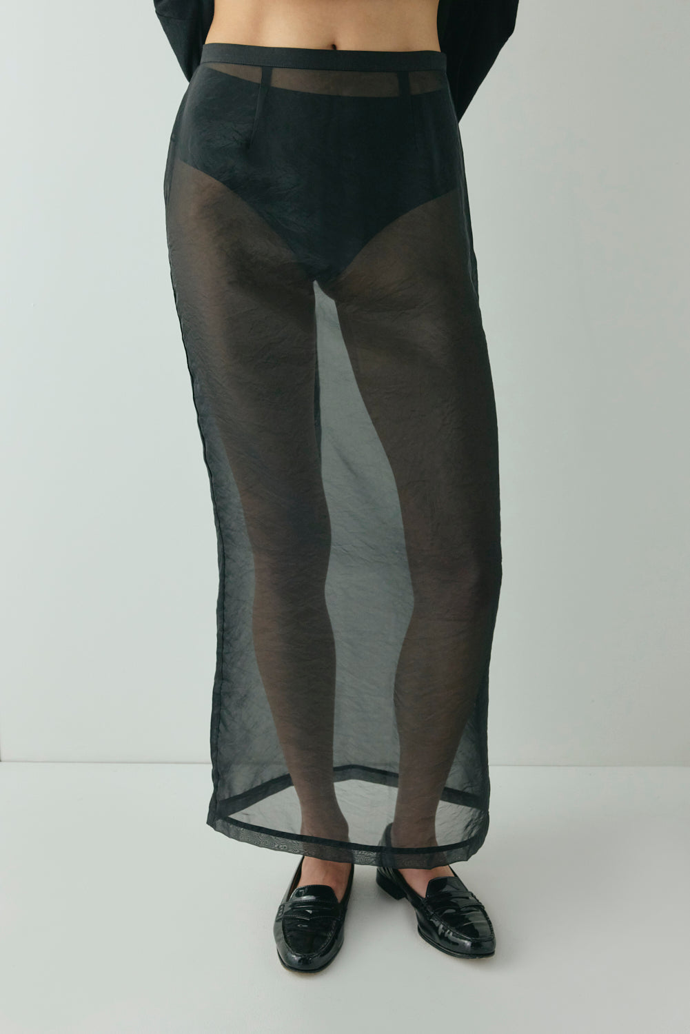 Devyn Sheer Midi Skirt Black