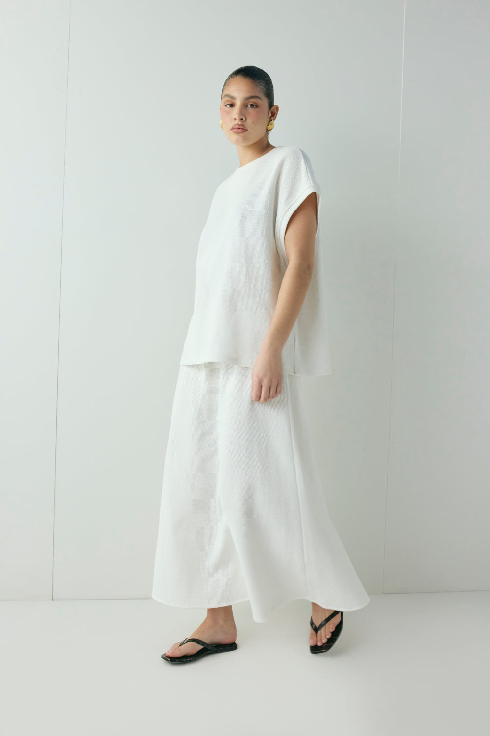 Lori Waffle Tank White - size:Kiara:AU 8 / US 4