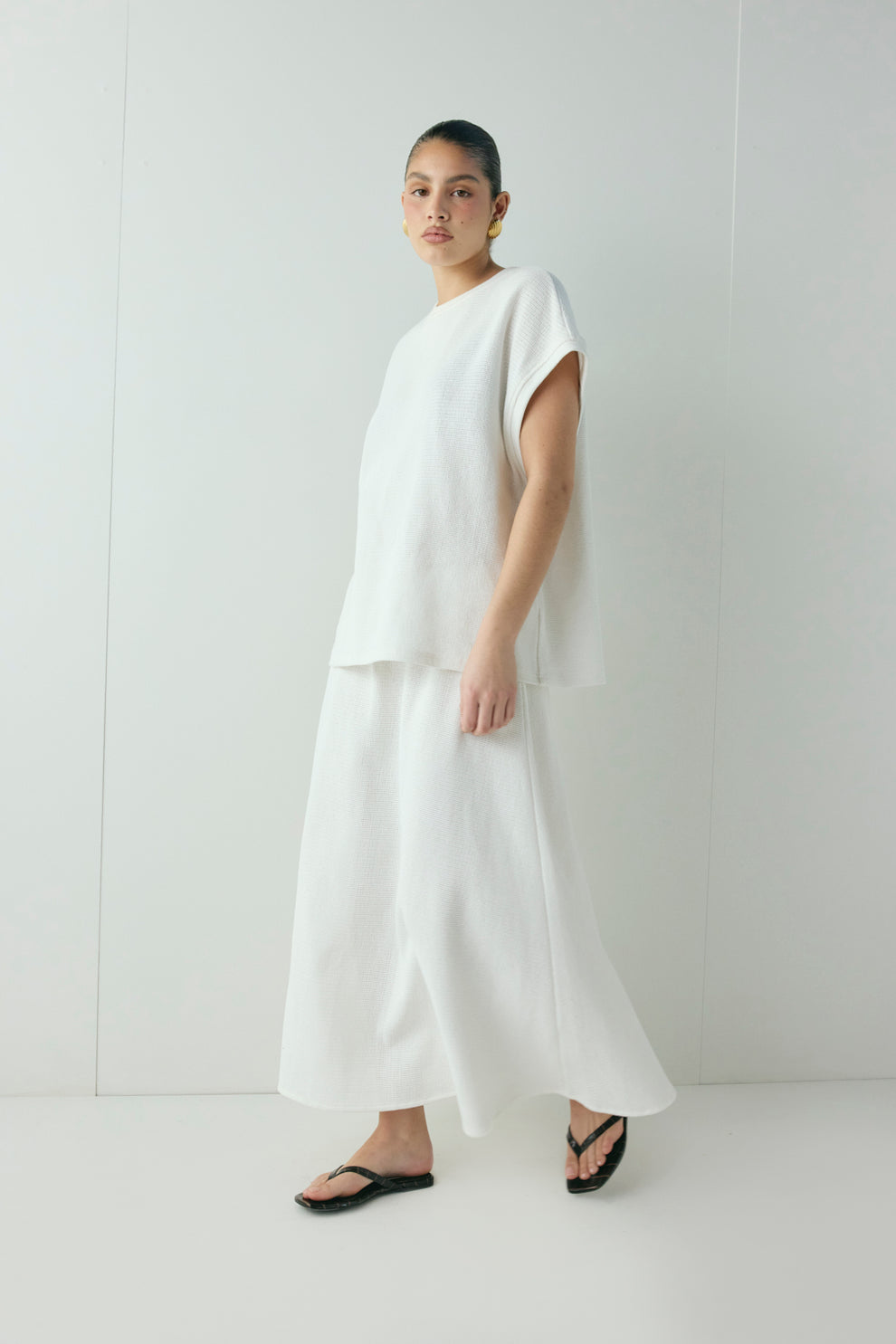 Lori Waffle Tank White - size:Kiara:AU 8 / US 4