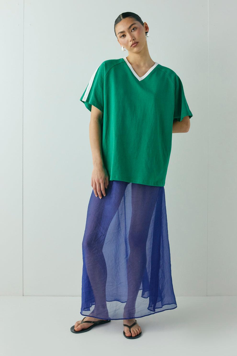 Solara Sheer Midi Skirt Cobalt