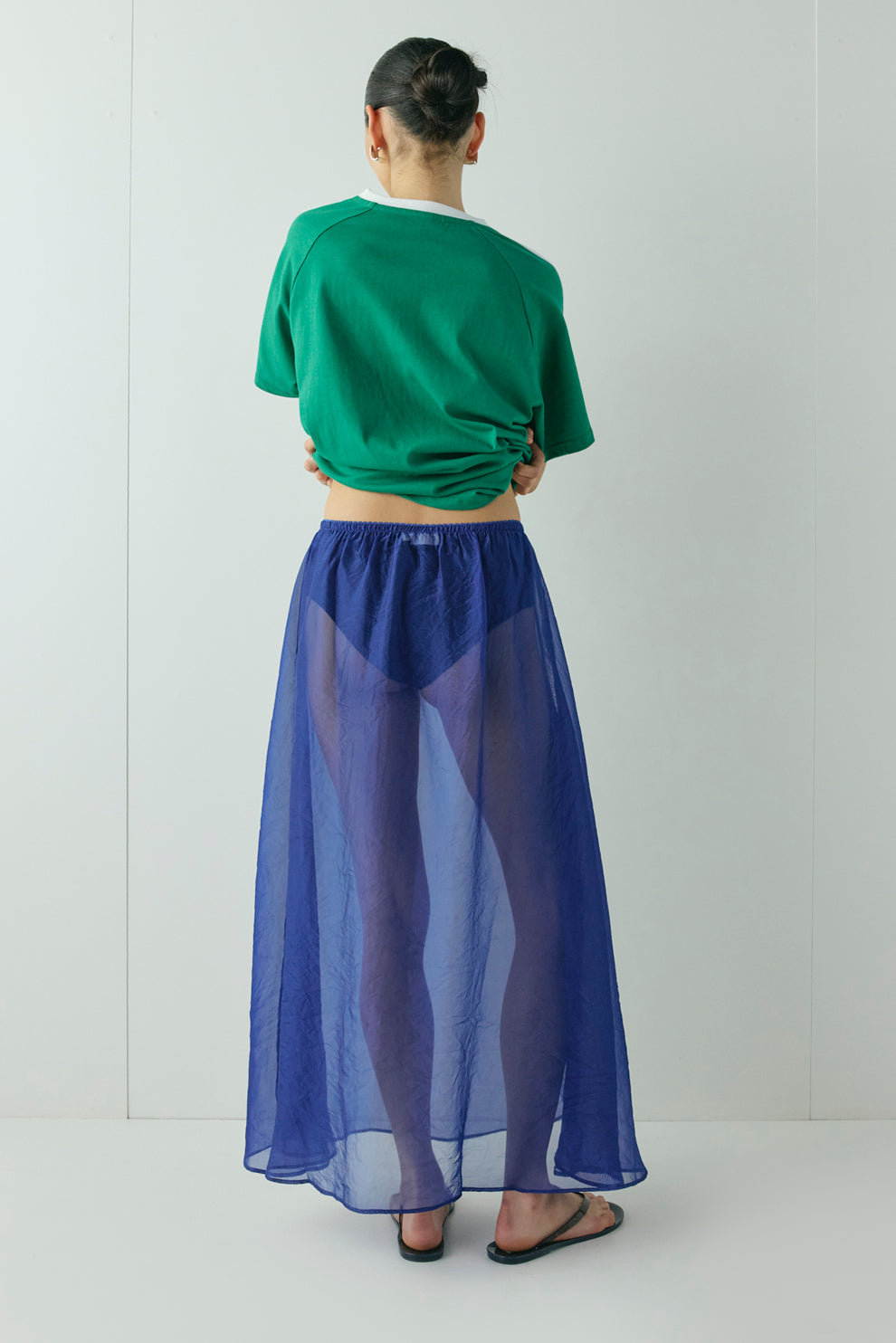 Solara Sheer Midi Skirt Cobalt