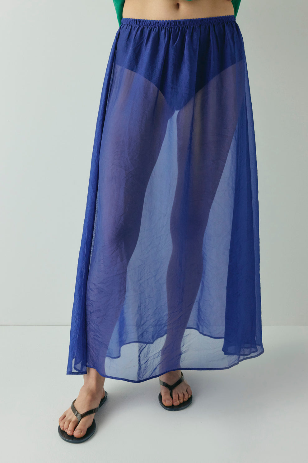 Solara Sheer Midi Skirt Cobalt