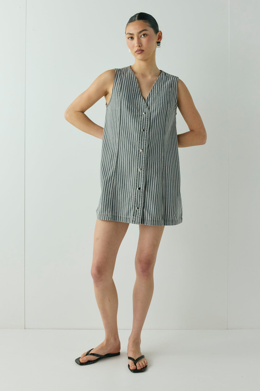 Aston Denim Mini Dress Stripe