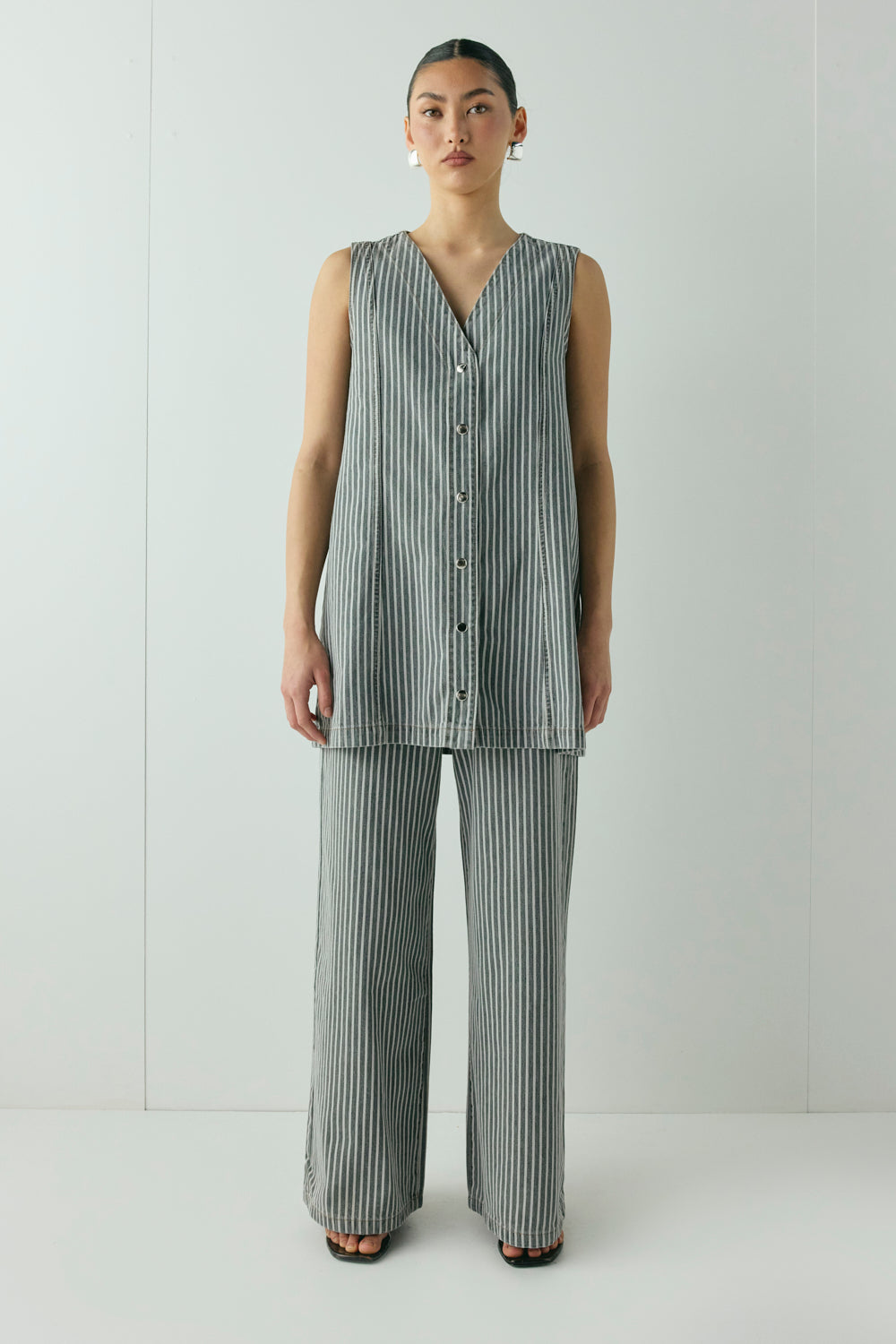 Aston Denim Mini Dress Stripe