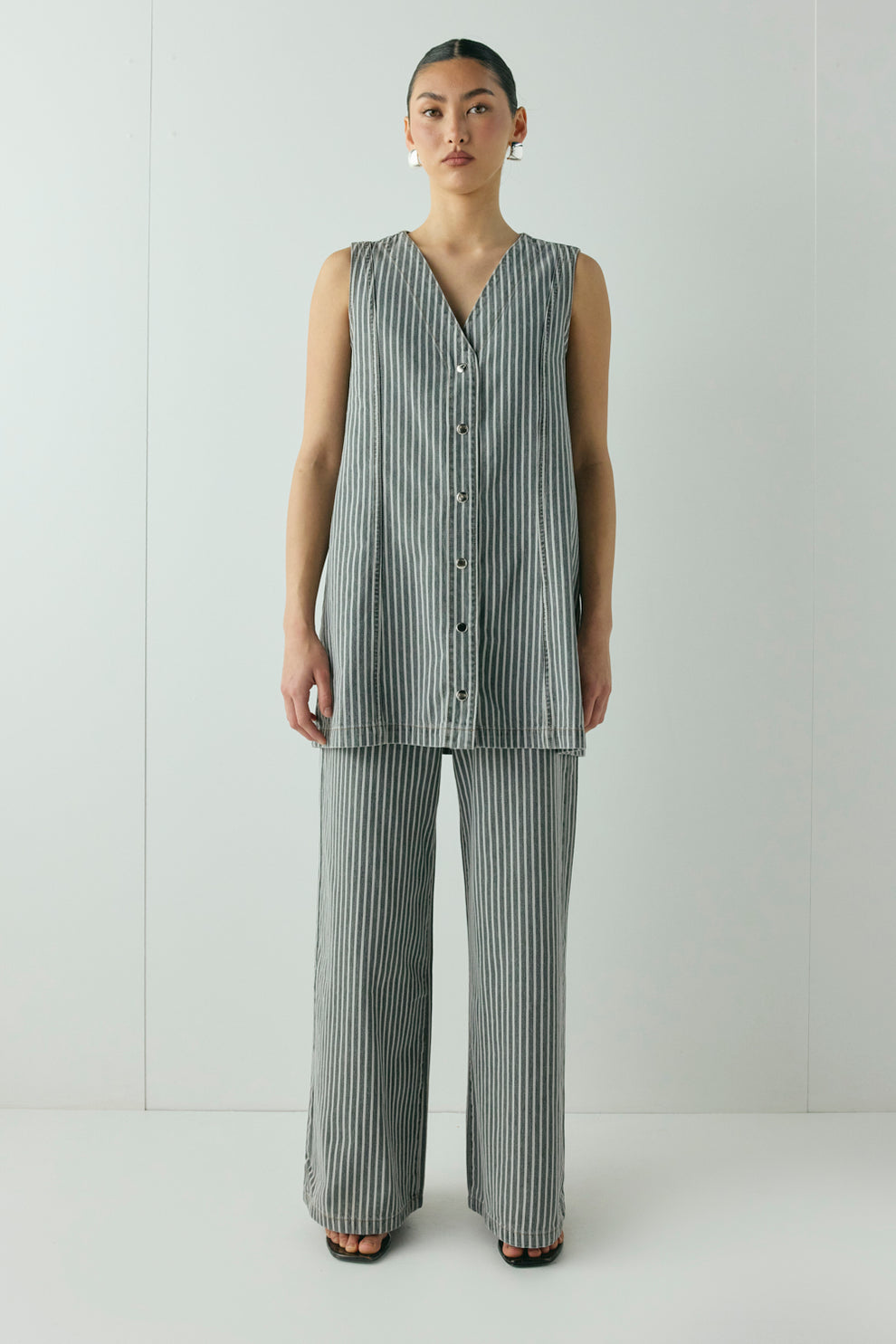 Aston Denim Mini Dress Stripe