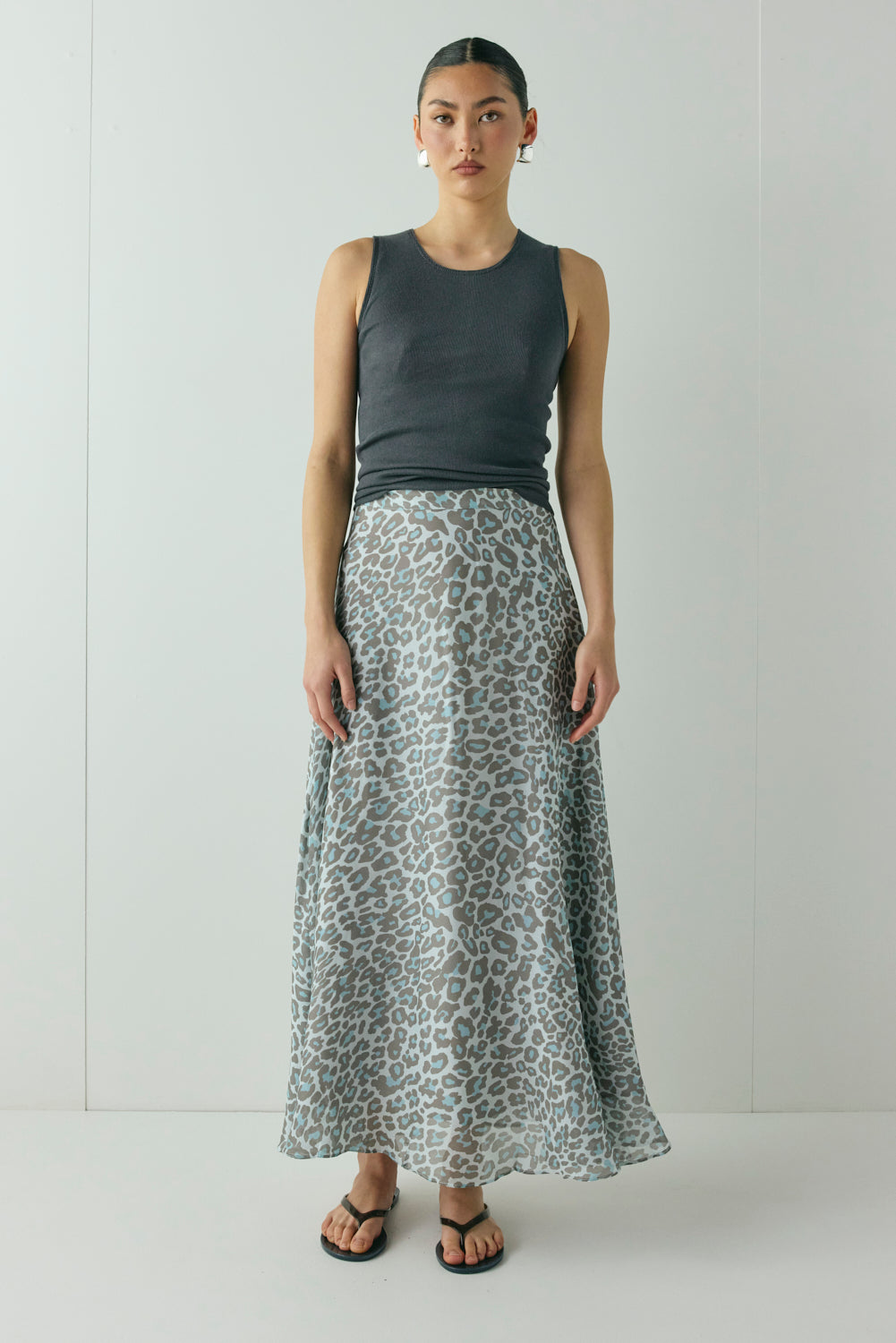 Penny Maxi Skirt Blue Leopard - size:Nami:AU 6 / US 2