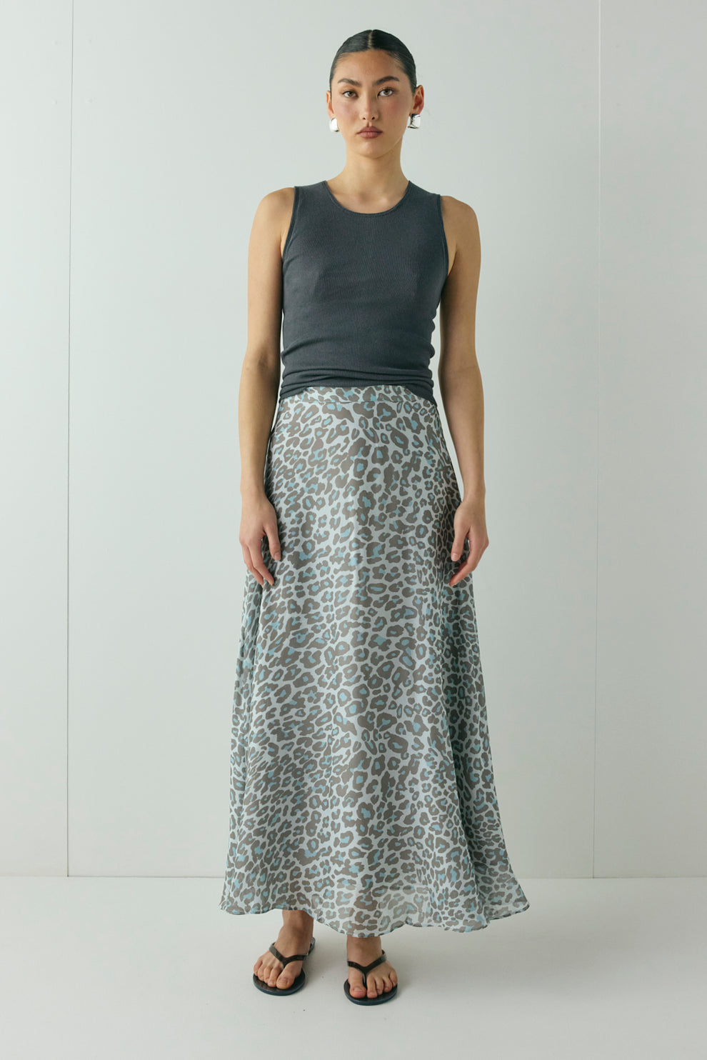 Penny Maxi Skirt Blue Leopard - size:Nami:AU 6 / US 2