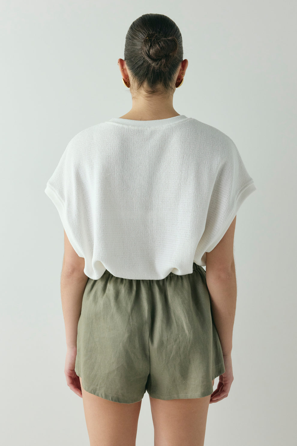 Eira Linen Shorts Khaki