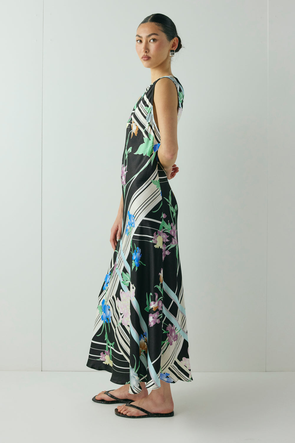 Axelle Satin Midi Dress Zari