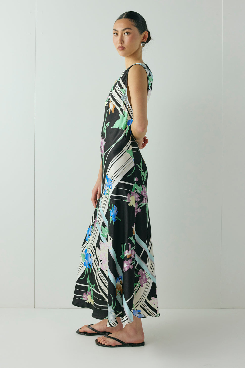 Axelle Satin Midi Dress Zari