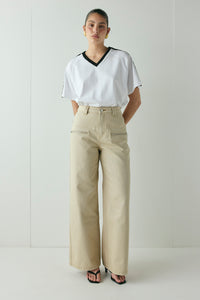 Zelma High Rise Denim Jeans Taupe
