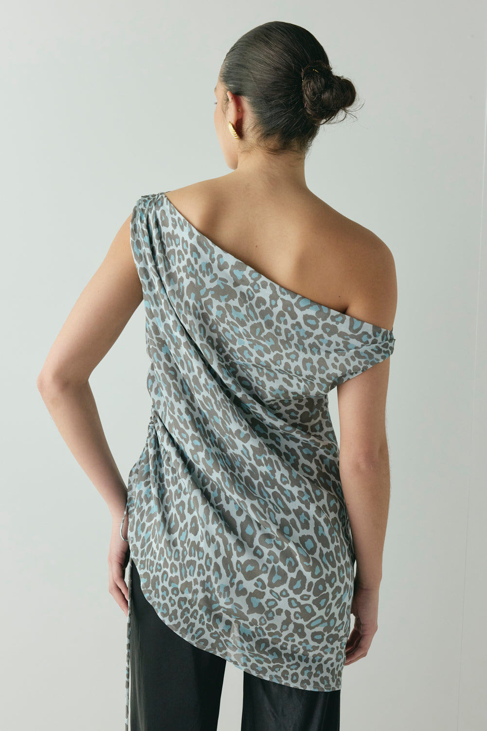 Lara Tunic Top Blue Leopard
